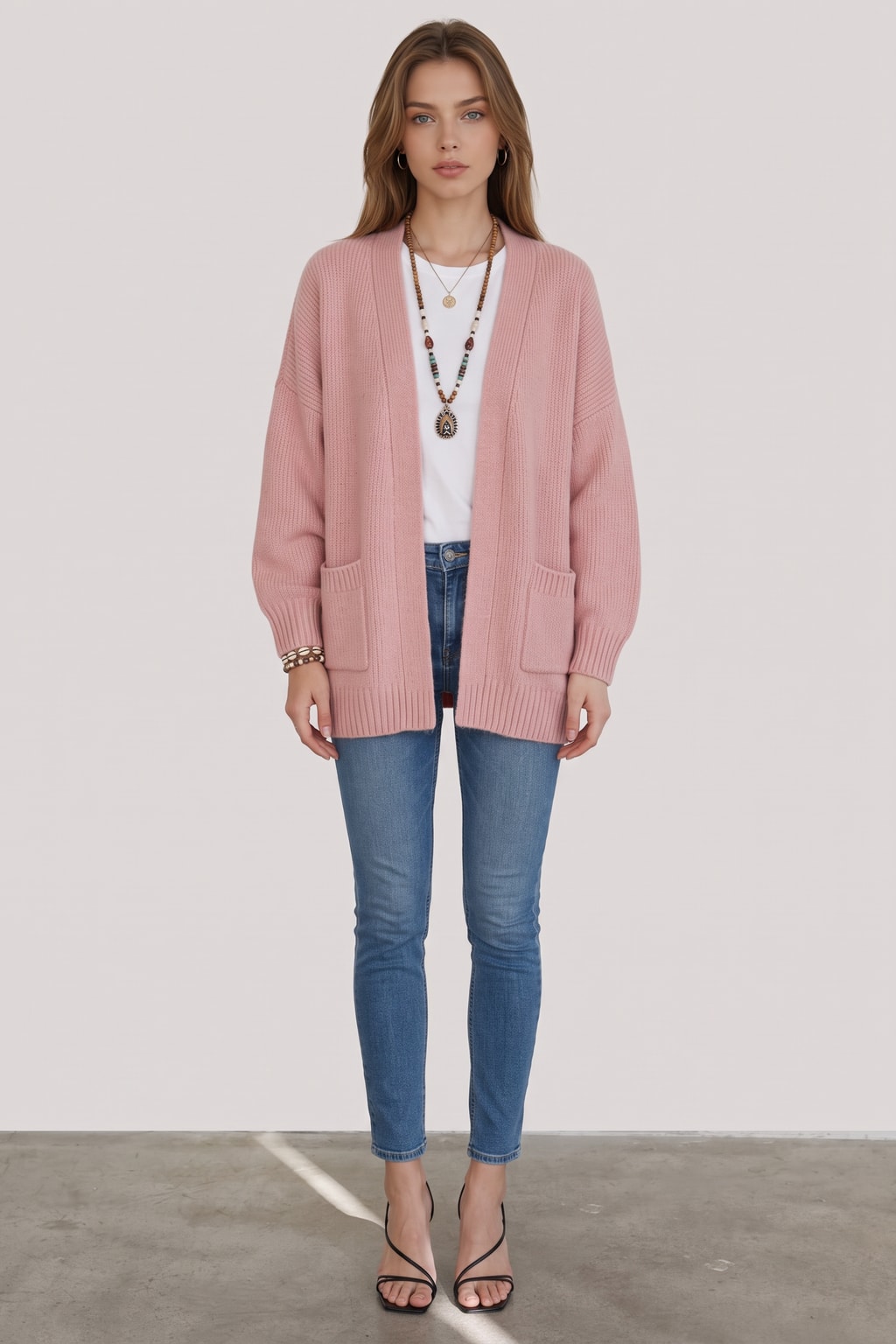 Cotton Blend Relaxed Open-Front Cardigan - 2