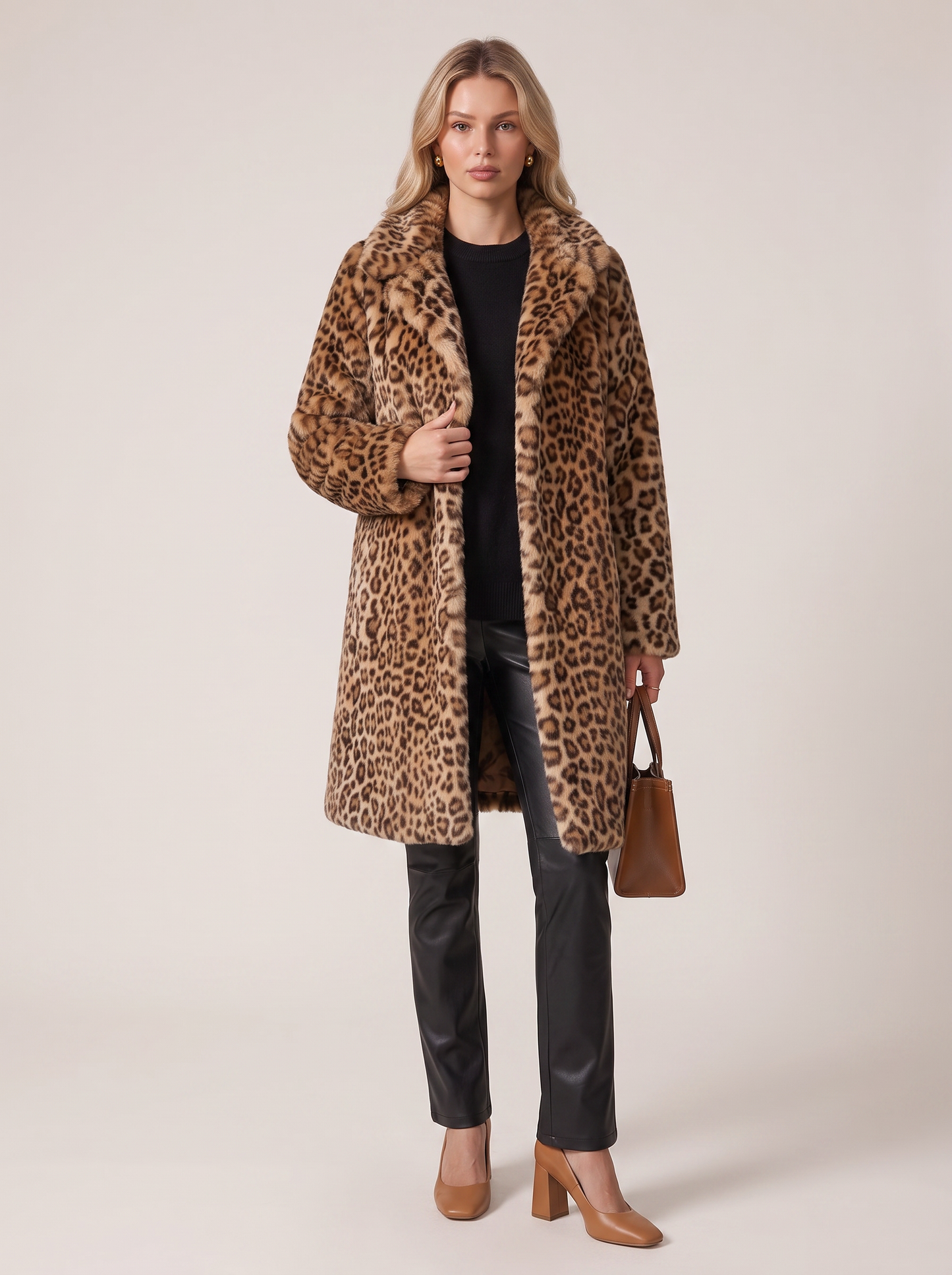 Leopard Print Insulated Winter Coat - view 5