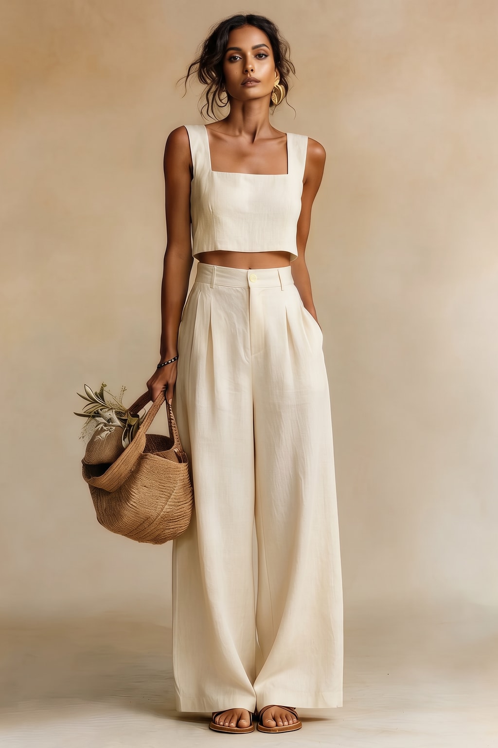 Flowy Palazzo Two-Piece Set With Relaxed Top - 5