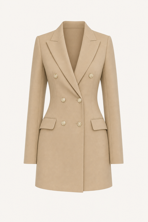 Lapel Double-Breasted Blazer Mini Dress