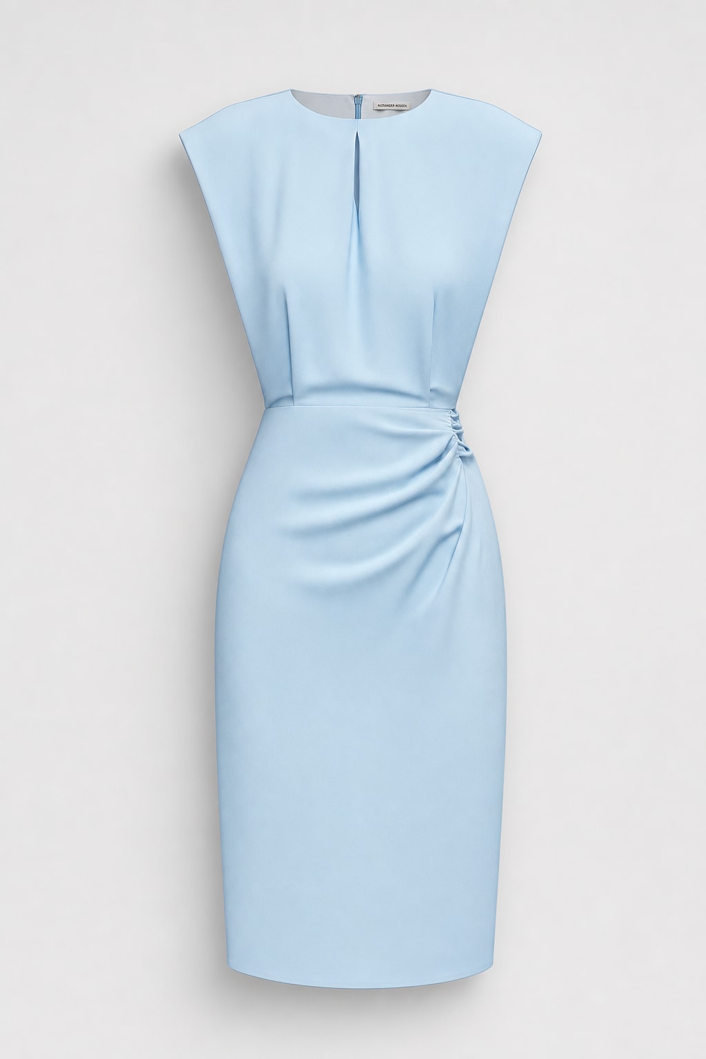 Ruched Cutout Crew Neck Midi Dress - 1