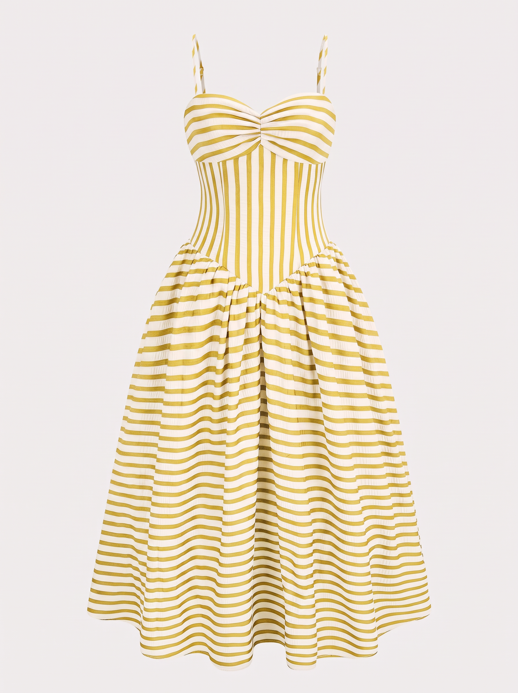 Striped ruched maxi dress with back zip - view 6