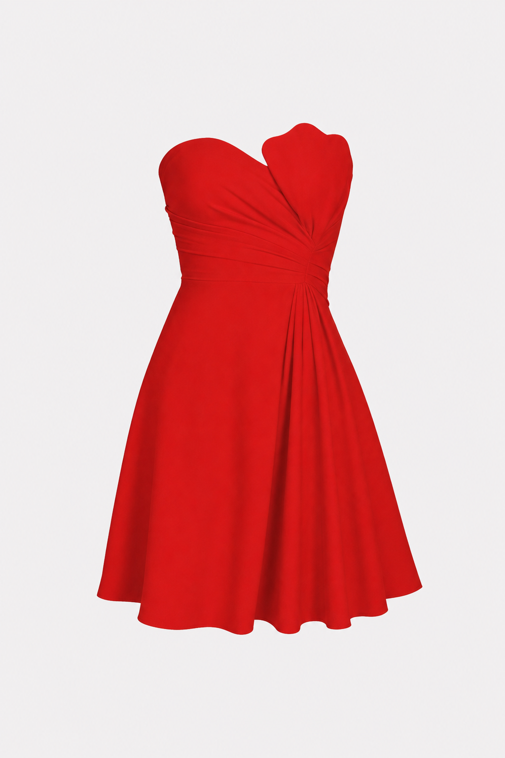 Ivory Satin Strapless Ruched Mini Dress - view 14