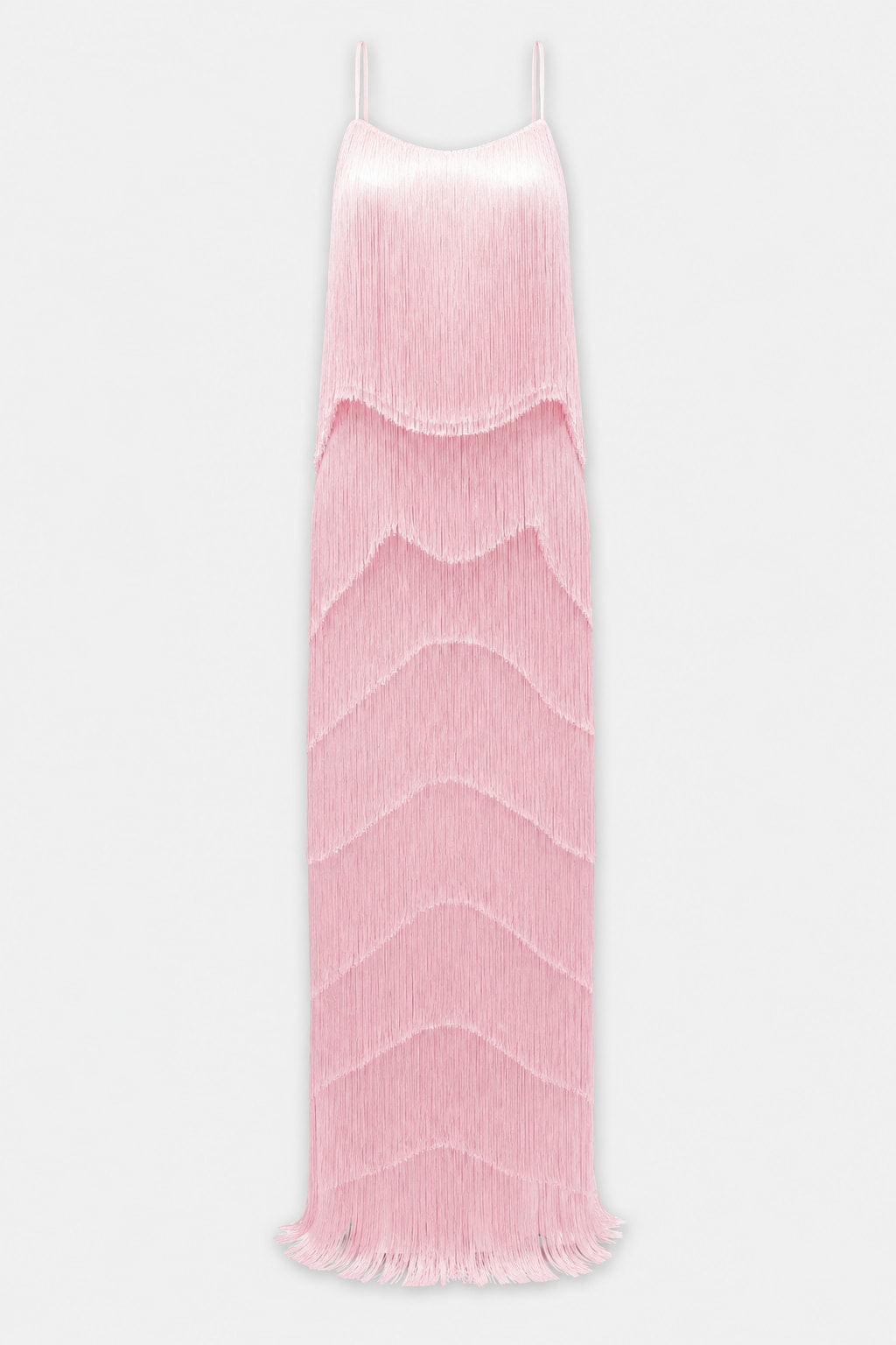 Polyester Tiered Tassel Tie-Back Maxi Dress - 1
