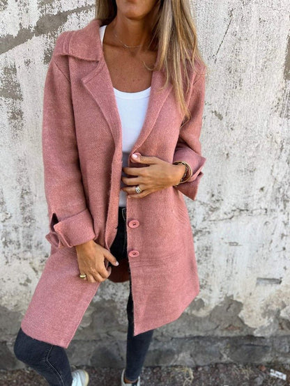 Tailored lapel collar button front coat - view 10