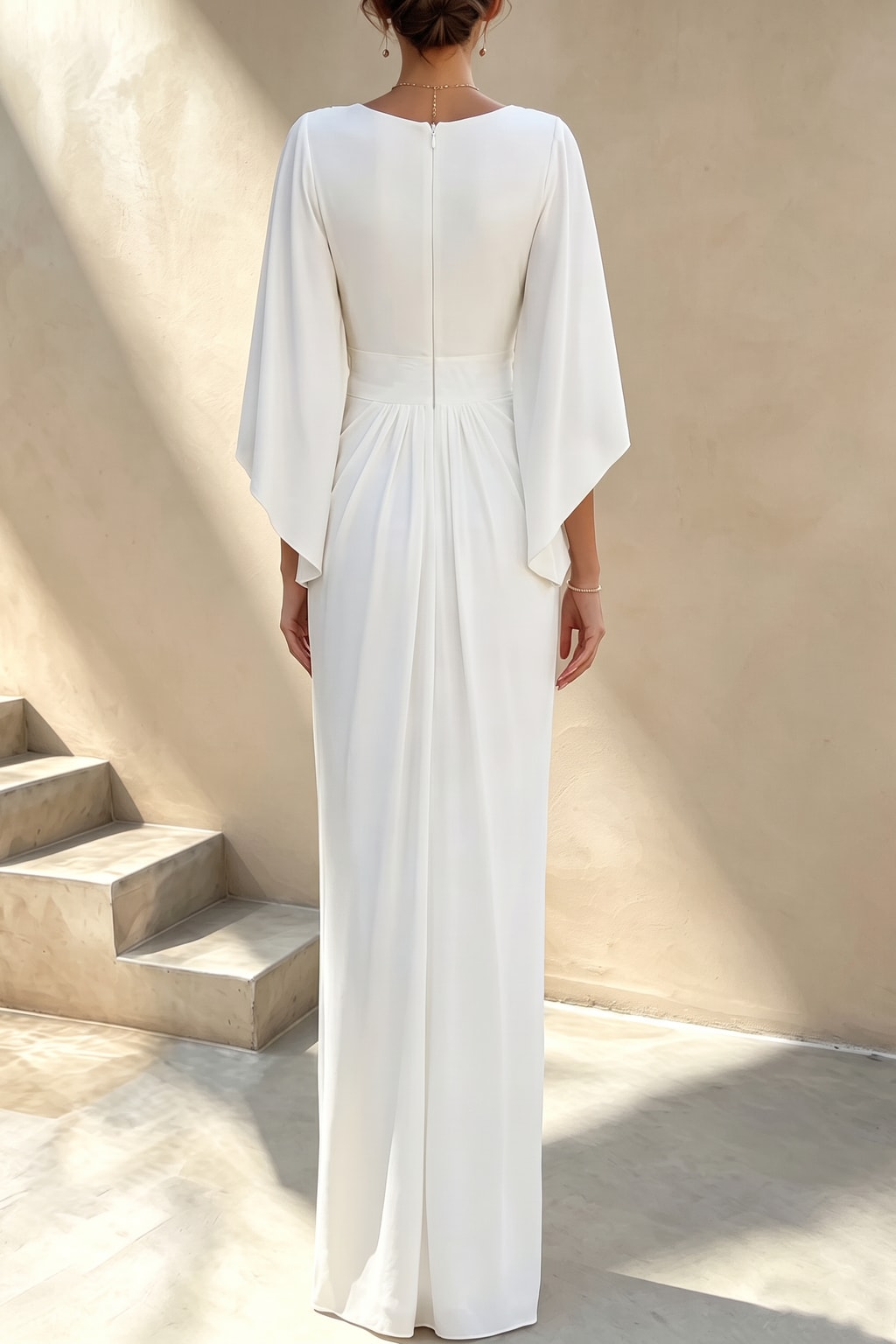 Polyester Maxi Dress With Plunging V-Neck - 3