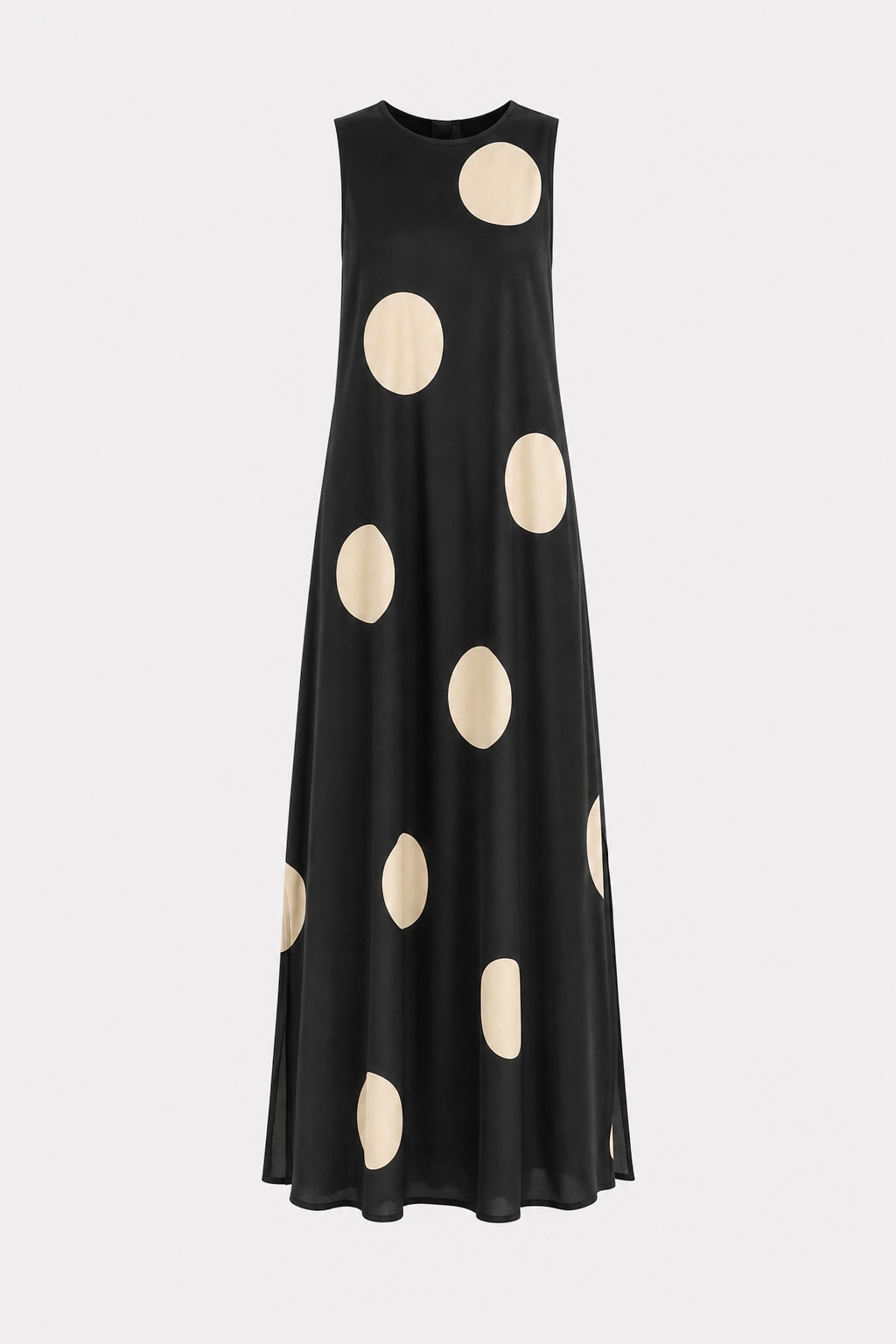 Black Sheer Polka Dot Maxi Dress - 1