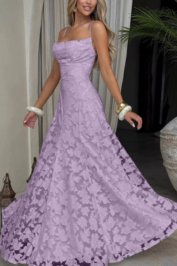Floral Burnout Jersey Maxi Dress, Lace-Up Back - view 17