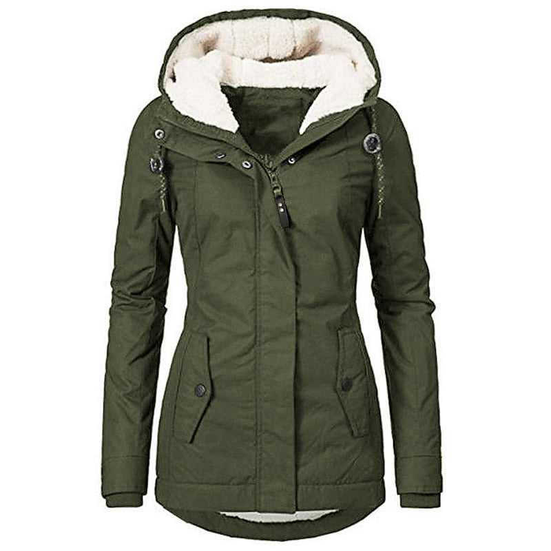 Hooded Winter Parka with Adjustable Waist - view 5