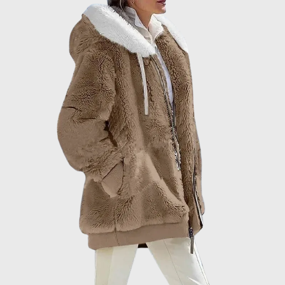 Puffer jacket with faux-fur hood - view 11