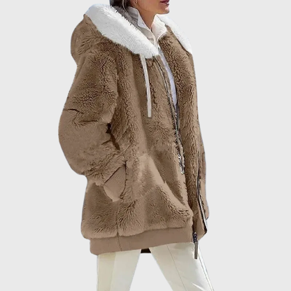 Puffer jacket with faux-fur hood - view 11