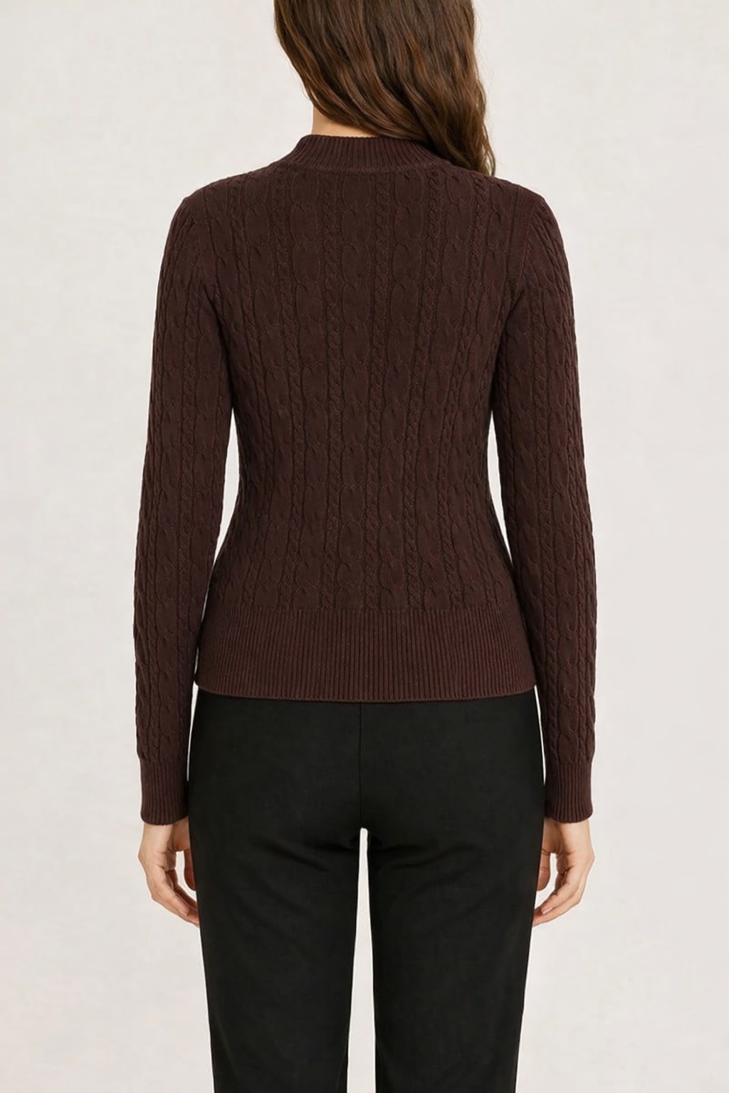 Knit Pullover Sweater With Stand Collar And Hollow Front - 5