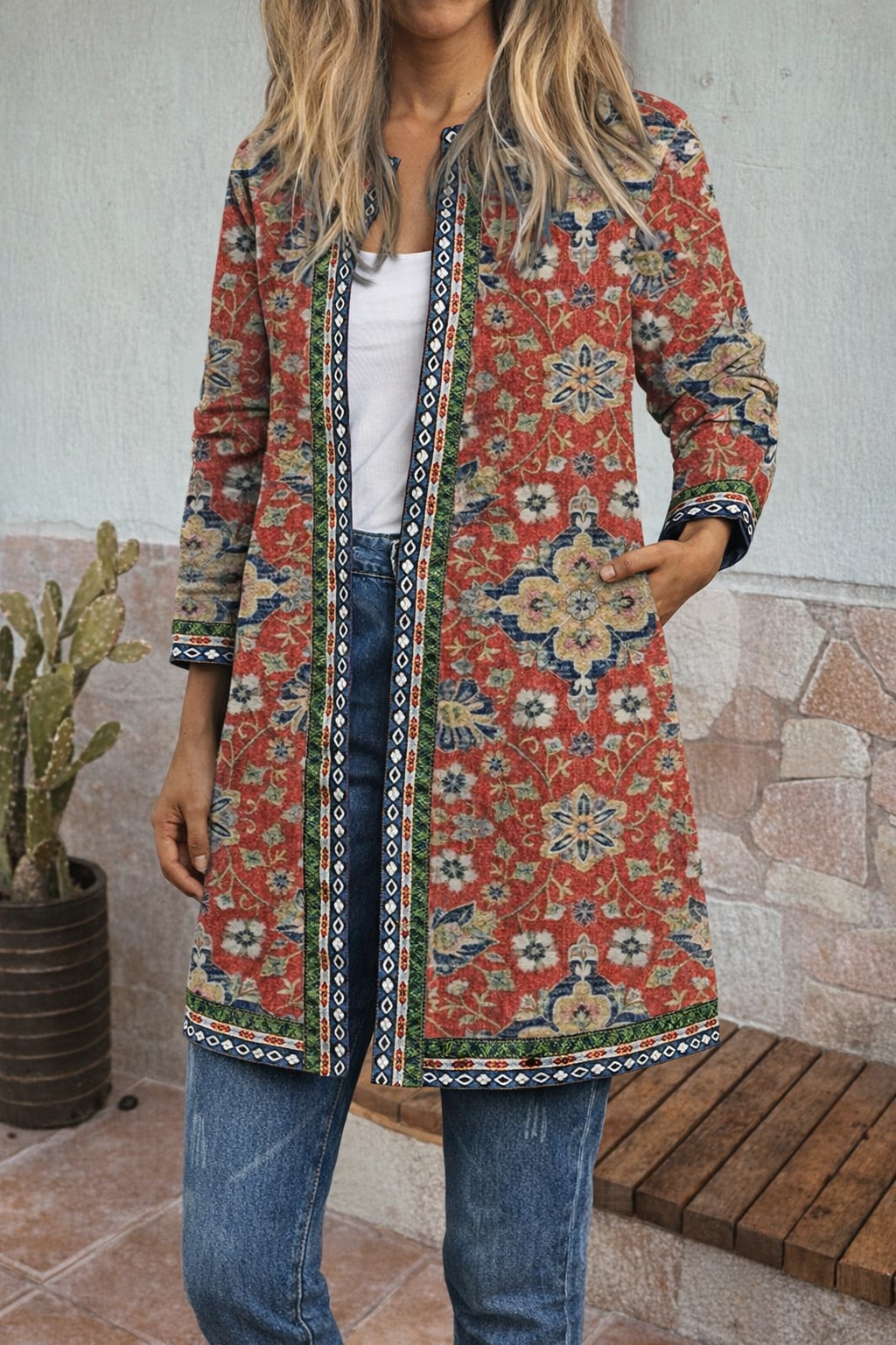 Open-Front Jacket With Relaxed Fit - 5