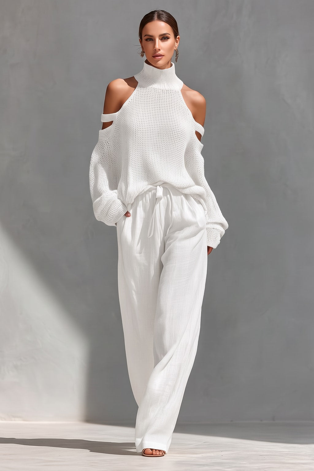 Open-Knit Linen Two-Piece Set Wide-Leg - 5