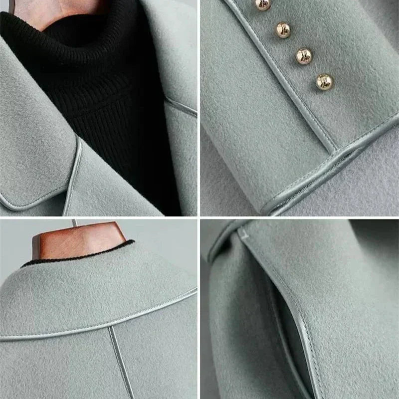 Wool blend overcoat with adjustable tie belt - view 16