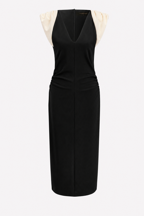 Color Block Jersey Midi Dress