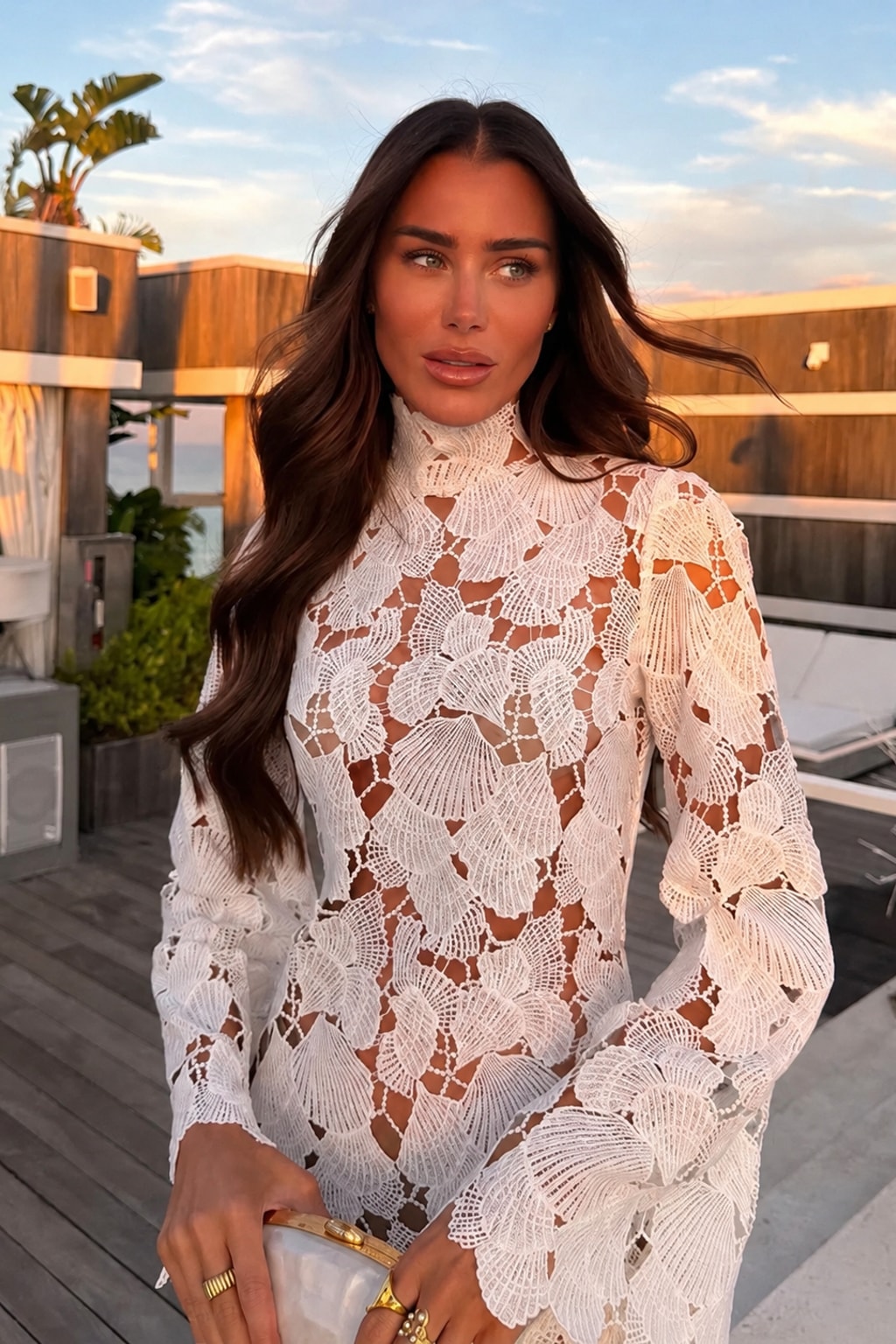 Mini Dress Elegant Crochet Hollow-out - 2