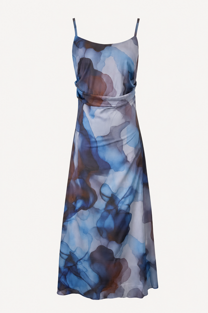 Multicolor Abstract Print Maxi Dress