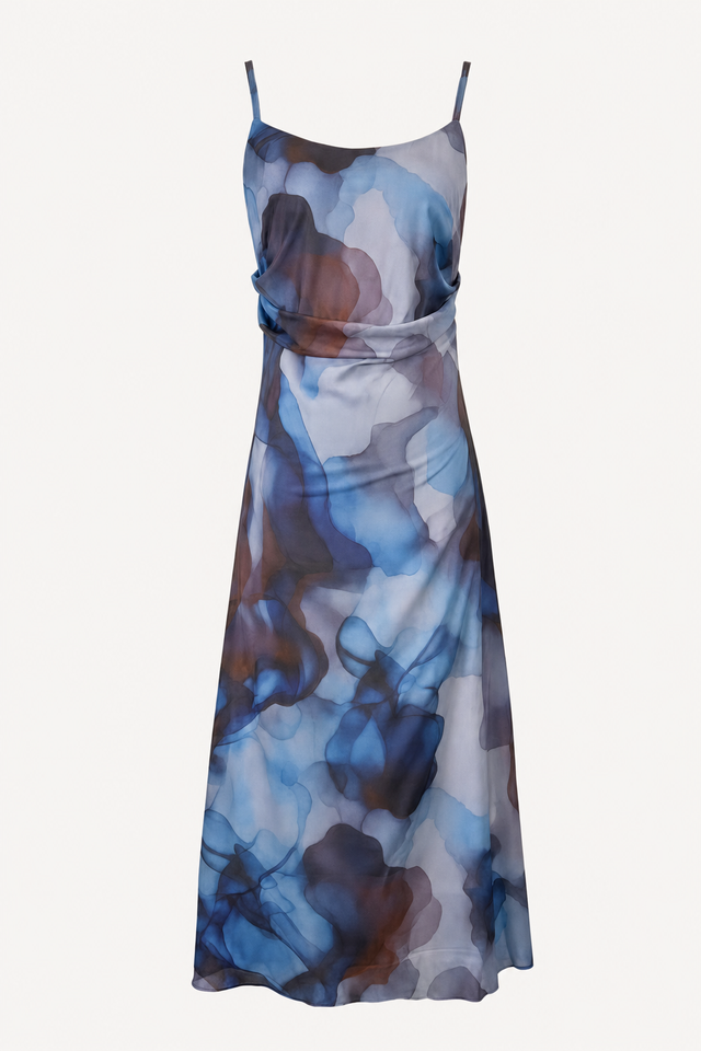 Multicolor Abstract Print Maxi Dress