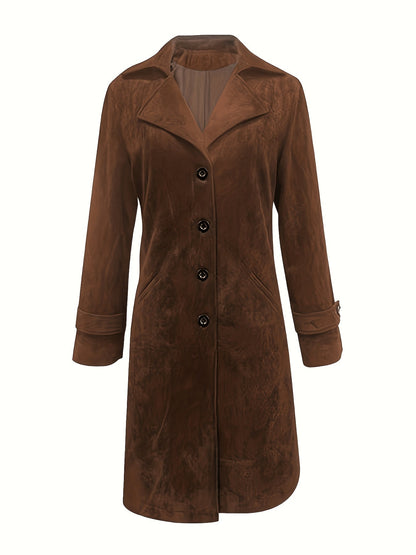 Longline Structured Coat With Notch Lapel