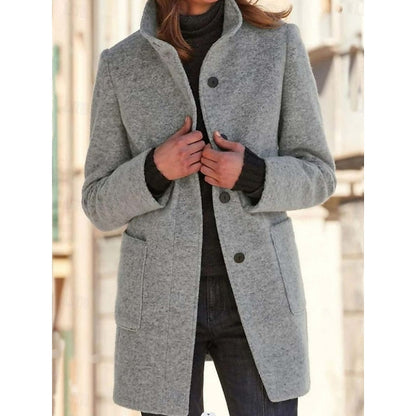Stand-collar tailored coat - view 6