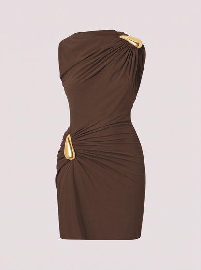 Metallic Jersey Sleeveless Mini Dress - view 10