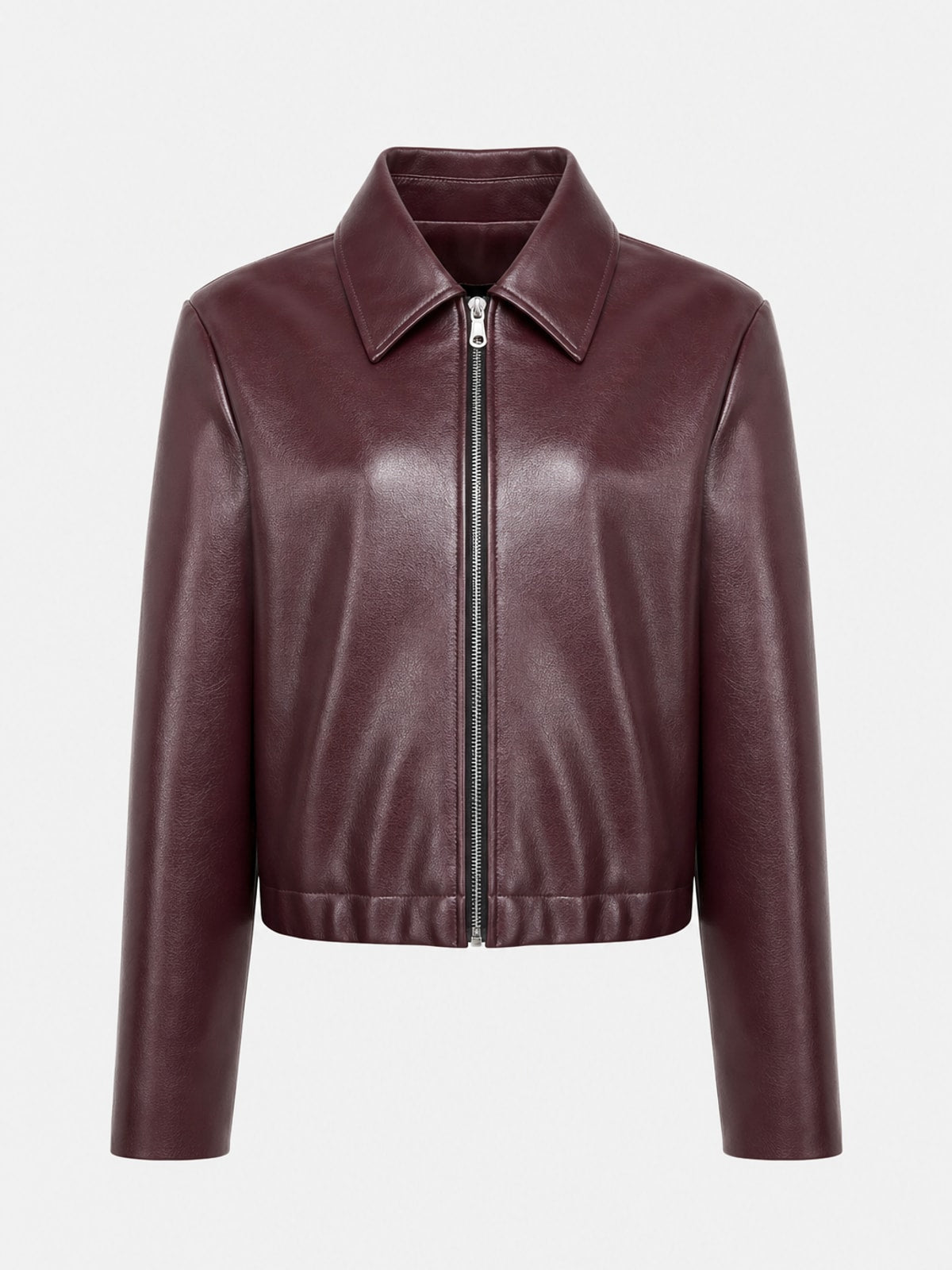 Coated Bomber Jacket With Point Collar - 1