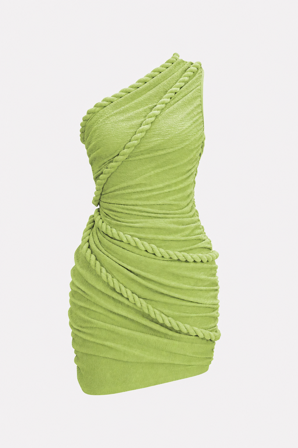 One-shoulder twist knot jersey mini dress - view 14