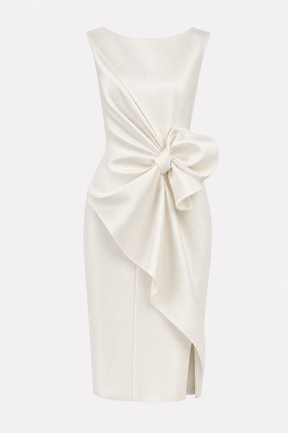 Sleeveless Mini Dress With Bow Detail