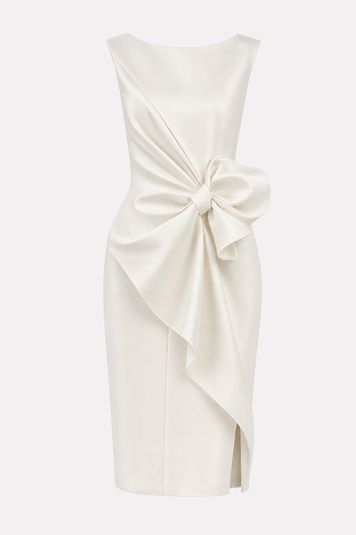 Sleeveless Mini Dress With Bow Detail