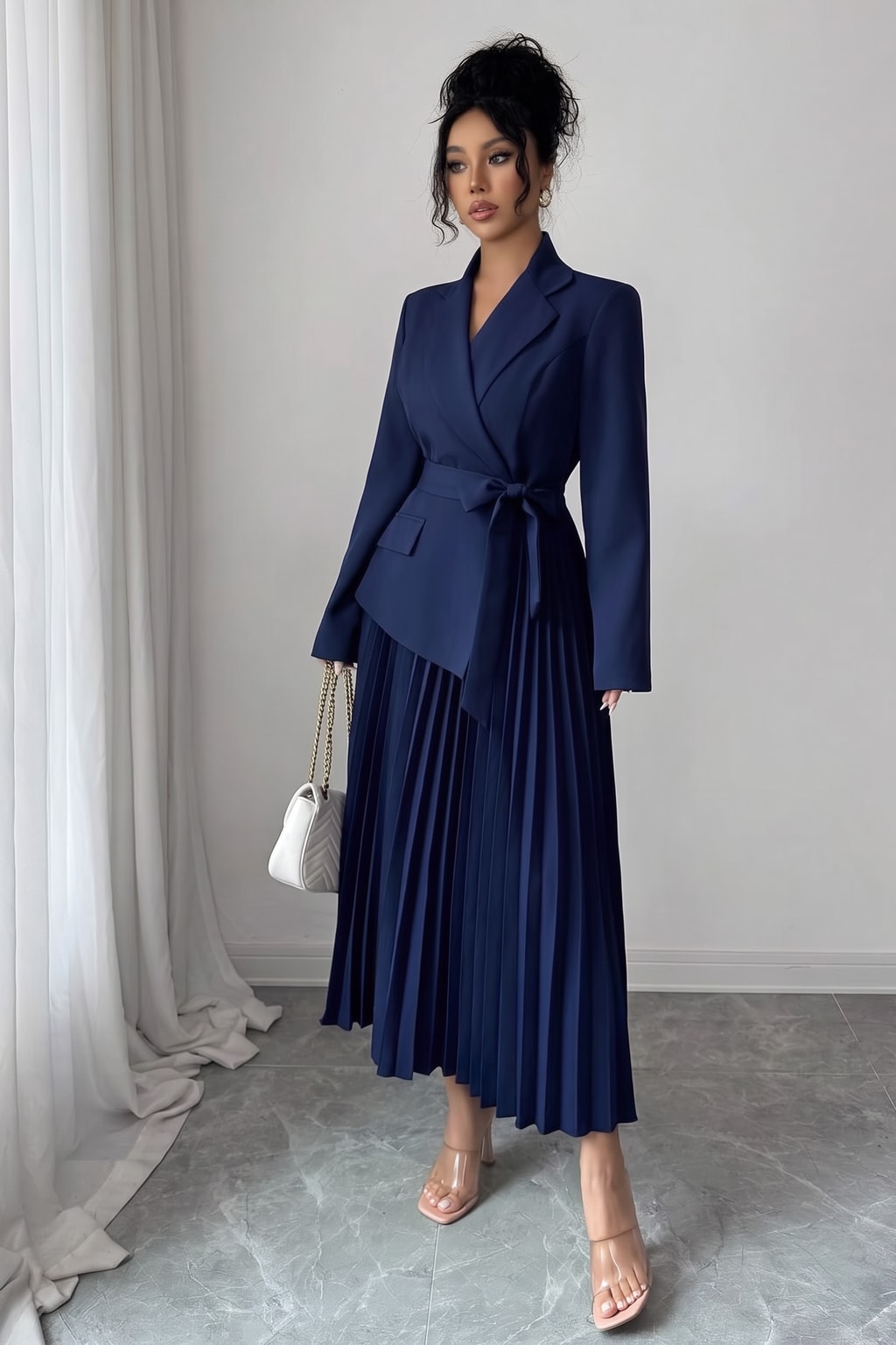 Polyester Maxi Dress With Flowing Silhouette - 2