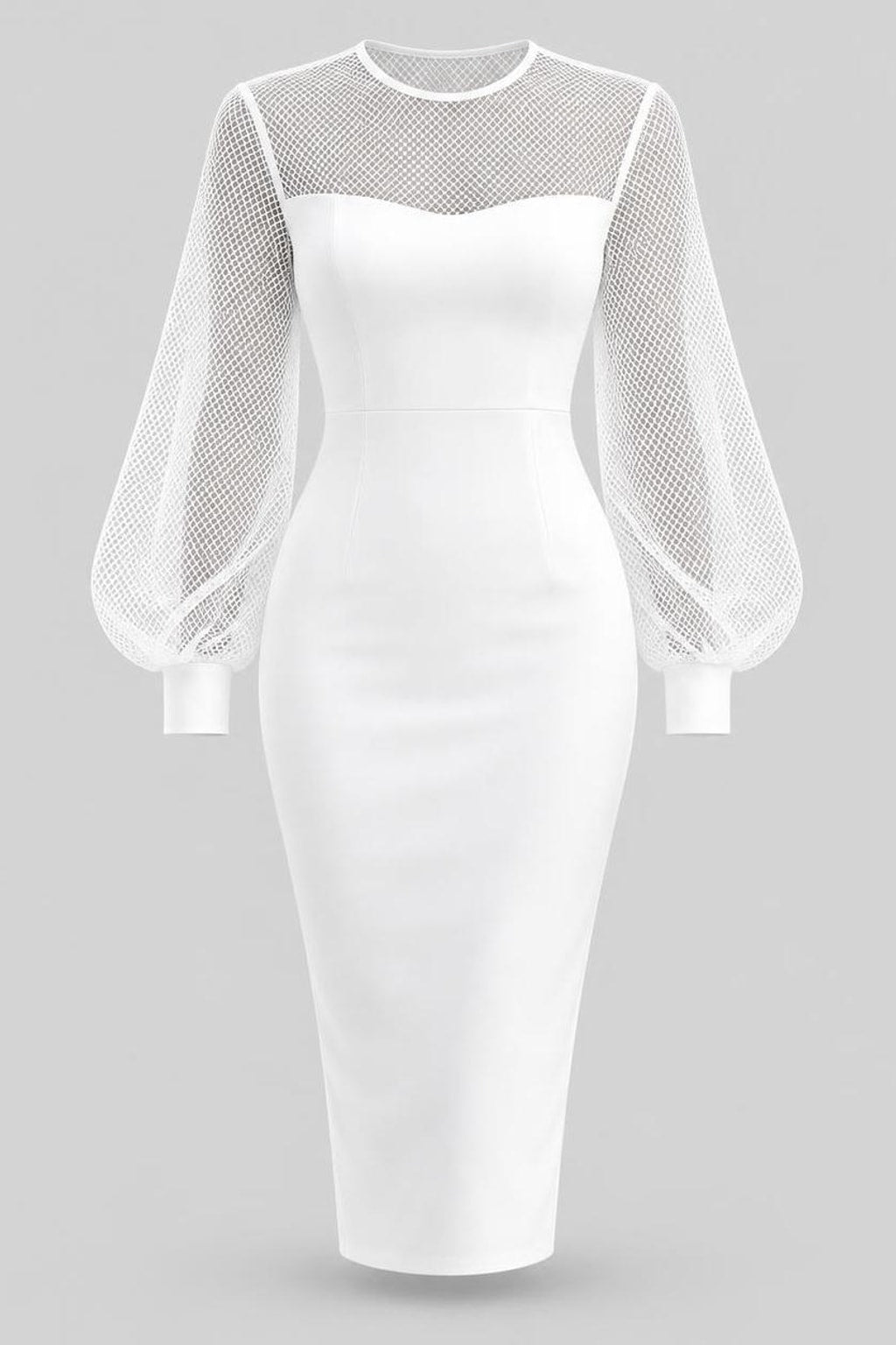 Jersey Pencil Dress With Lantern Sleeves - 1