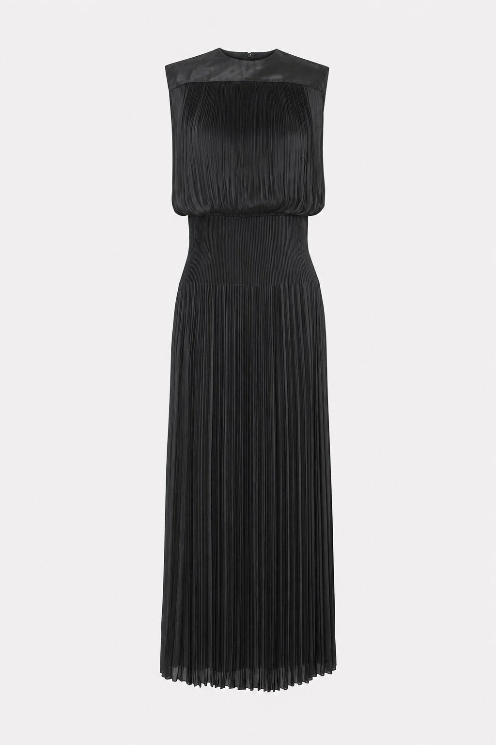 Elegant Pleated Knit With Sleeveless Top And Maxi Skirt Set - 1
