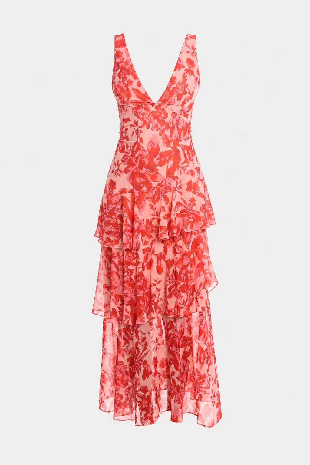 Polyester Ruffle Midi Dress - 1
