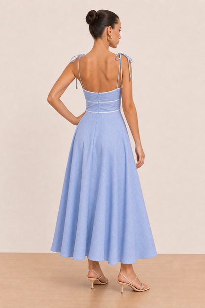 Cutout Tie-Strap Maxi Dress, Woven - view 3