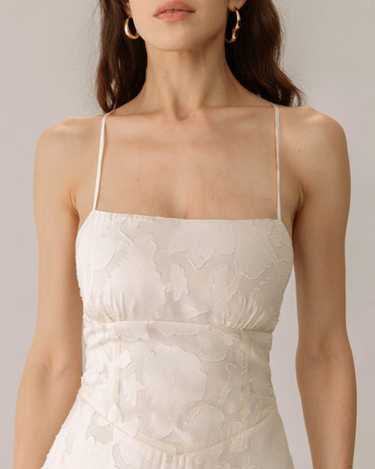 Apricot Jacquard Corset Maxi Dress - view 3