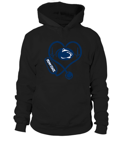 Nurse Love Penn State Nittany Lions Heartbeat Unisex Hoodie Hoodie Unisex