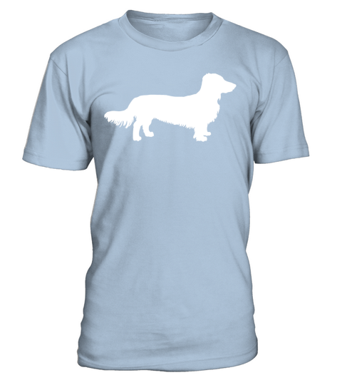 Long Hair Dachshund Dog Dachshund Gift Silhouette T-Shirt - Blue Sky