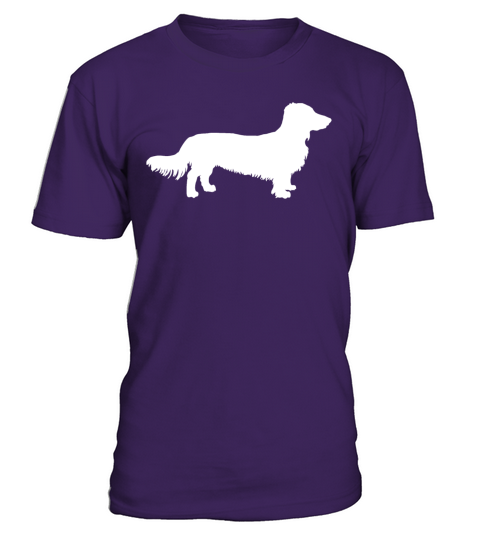 Long Hair Dachshund Dog Dachshund Gift Silhouette T-Shirt - Purple