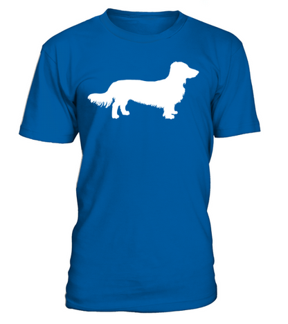Long Hair Dachshund Dog Dachshund Gift Silhouette T-Shirt - Royal Blue