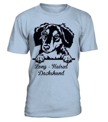 Long Haired Dachshund T-Shirt Unisex - Blue Sky