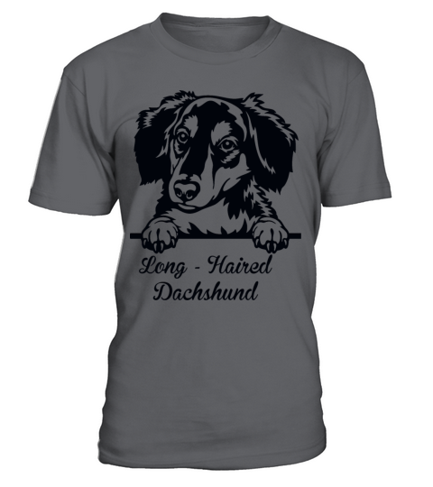 Long Haired Dachshund T-Shirt Unisex - Charcoal
