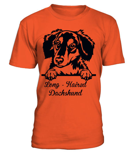 Long Haired Dachshund T-Shirt Unisex - Orange