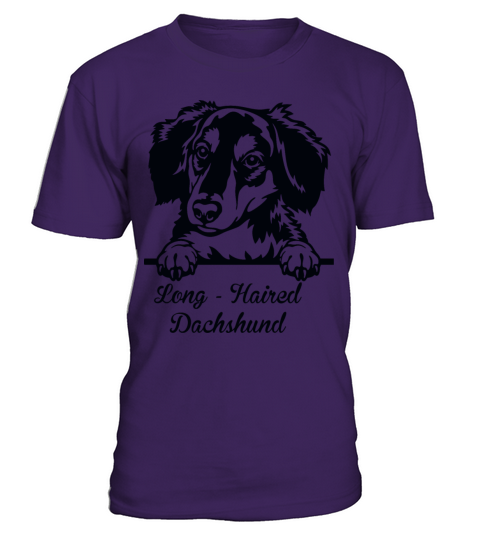 Long Haired Dachshund T-Shirt Unisex - Purple