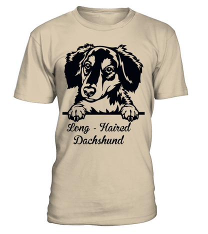 Long Haired Dachshund T-Shirt Unisex - Sand