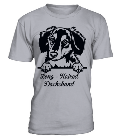 Long Haired Dachshund T-Shirt Unisex - Sport Grey