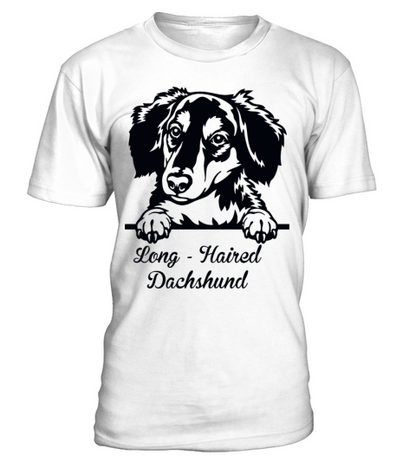 Long Haired Dachshund T-Shirt Unisex - White