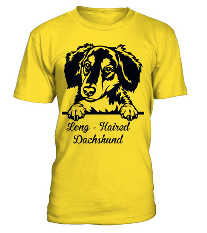 Long Haired Dachshund T-Shirt Unisex - Yellow
