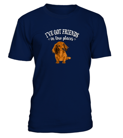 Long Haired Dachshund T-Shirt - Navy