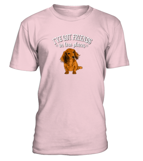 Long Haired Dachshund T-Shirt - Pale Pink